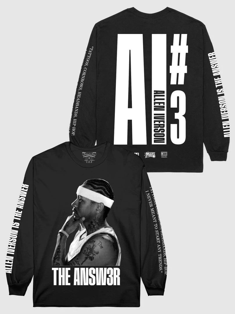 Loyalist Allen Iverson THE ANSW3R Black Long Sleeve T-Shirt Basketball 3 Loyalist Allen Iverson THE ANSW3R Black Long Sleeve T-Shirt Basketball