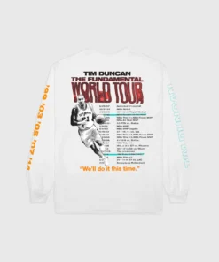 The Loyalist Tim Duncan World Tour White Long Sleeve T-Shirt Basketball