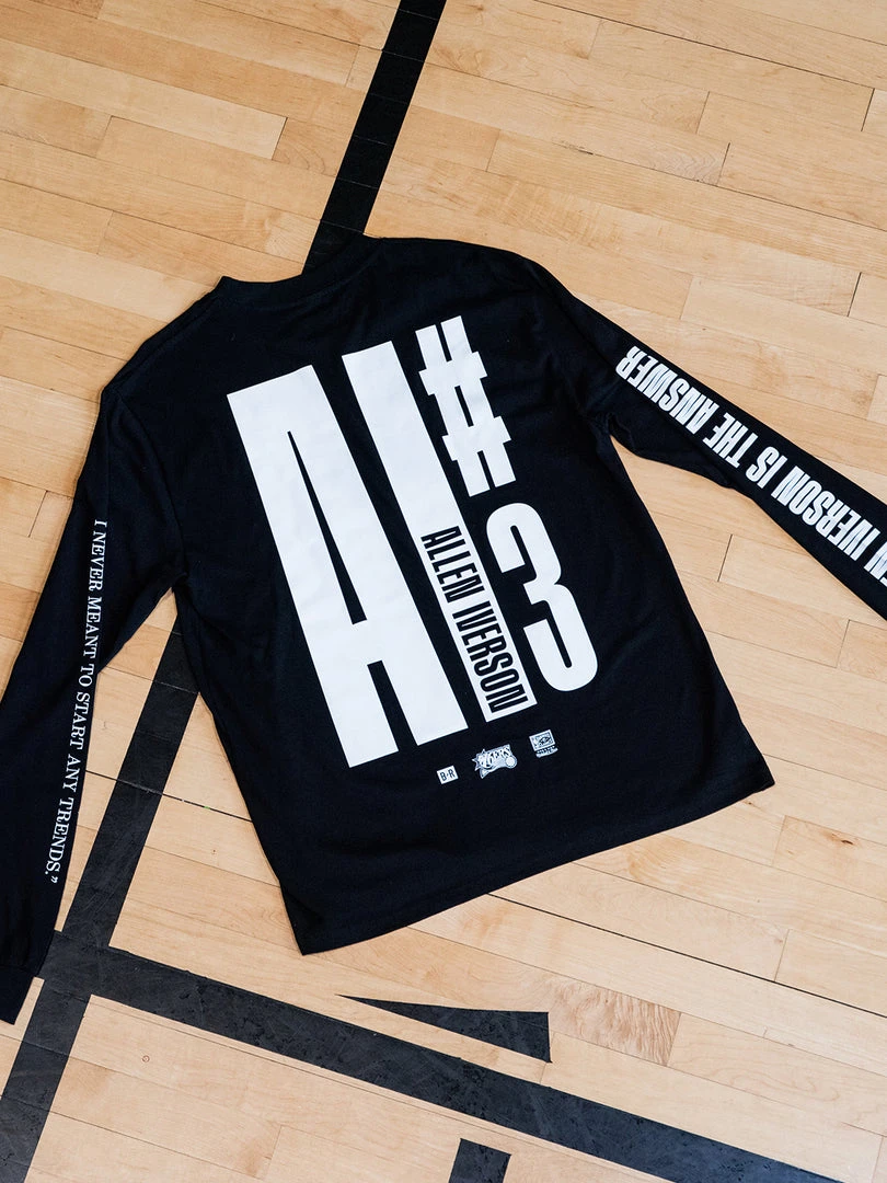 Loyalist Allen Iverson THE ANSW3R Black Long Sleeve T-Shirt Basketball 9 Loyalist Allen Iverson THE ANSW3R Black Long Sleeve T-Shirt Basketball